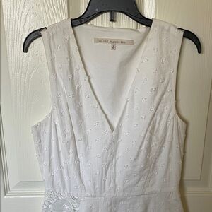 RACHEL Rachel Roy Ivory Textured V-Neck Dress